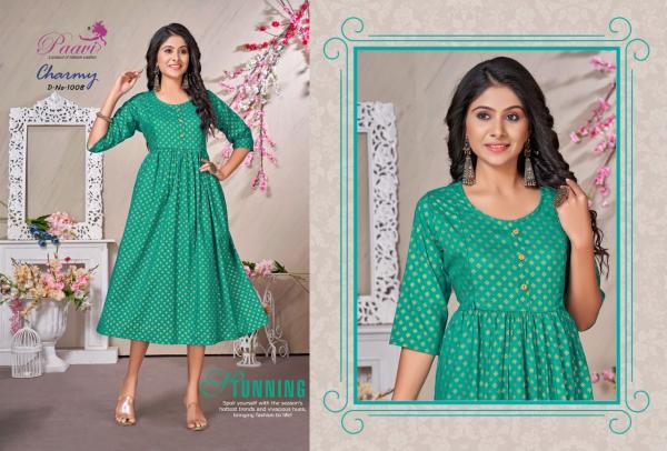 Paavi Charmy Rayon Designer Exclusive Kurti Collection